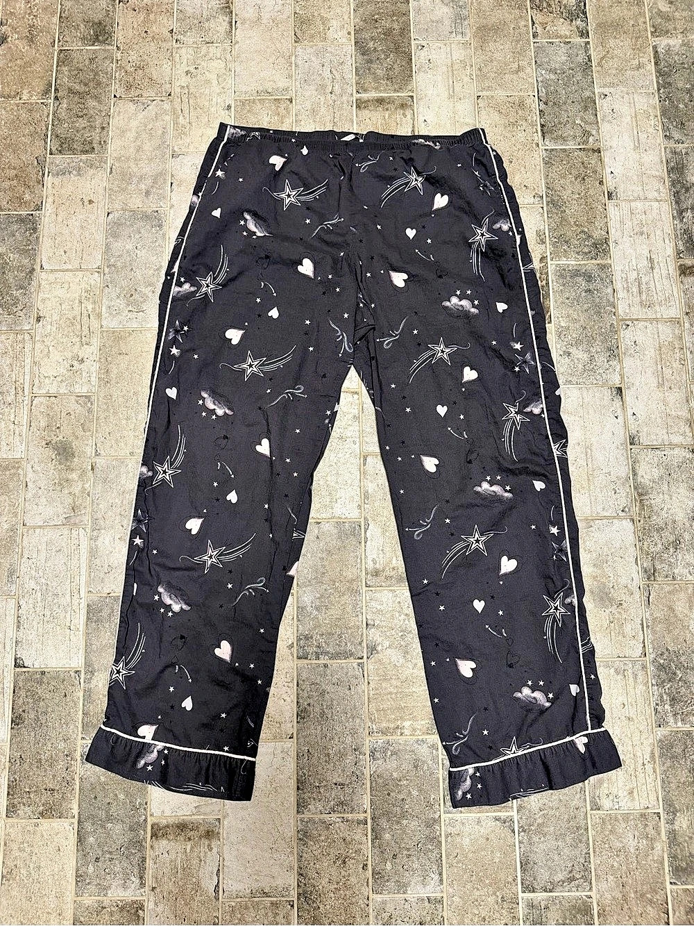 Retired Victoria’s Secret 2017 Celestial Star Heart Pajama Pants- Size Large